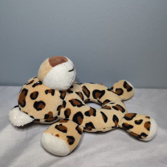 Adventure Planet Gentle Treasures Leopard Plush Rattle Baby Ring - Picture 3 of 9